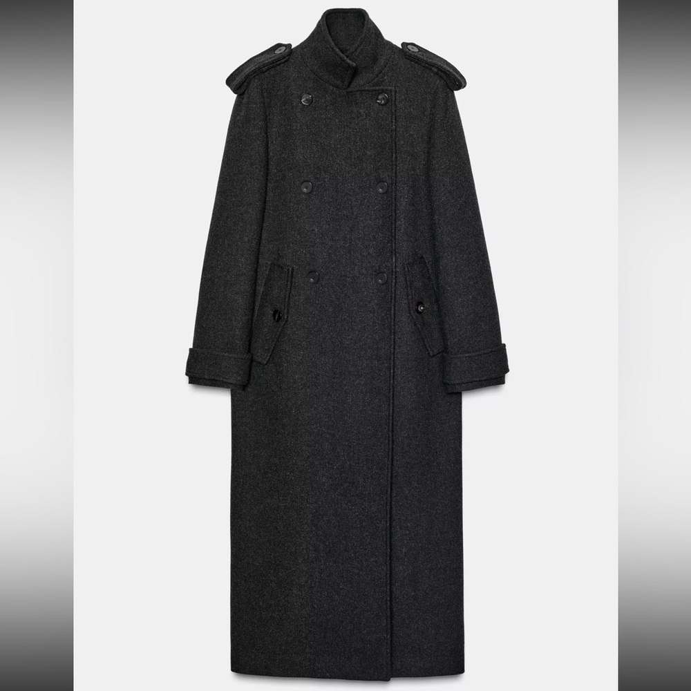 ZARA RUNWAY COLLECTION EXTRA LONG WOOL COAT
